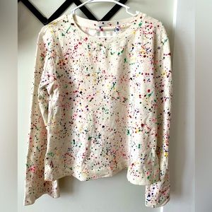 Paint splatter pullover. Free people/anthropology.